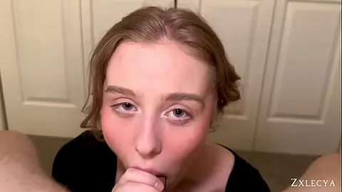 Deep Amateur Blowjob by Petite Blonde Babe
