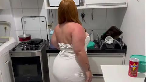 First Time Amateur: Brazilian BBW Redhead in Action